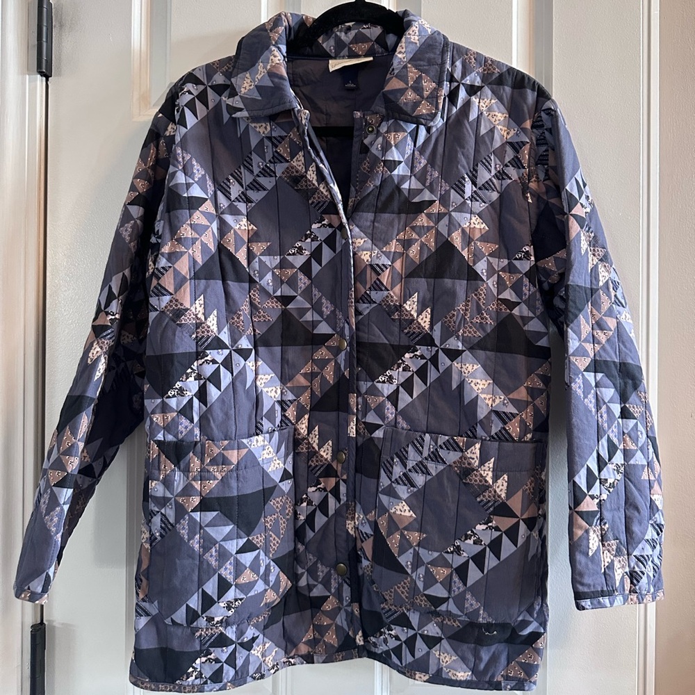 Universal Thread Quilted Patchwork Jacket Geometr… - image 3
